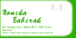 monika babirak business card